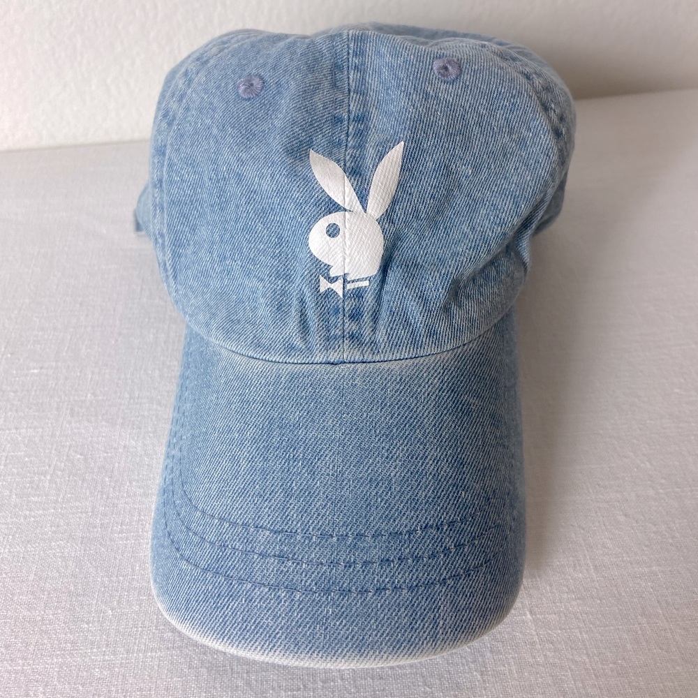 PLAYBOY Blue Denim Ball Cap Hat Adjustable